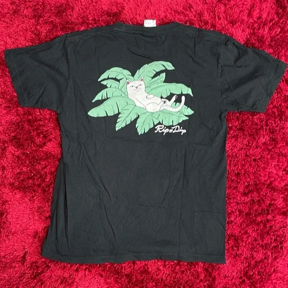 Ripndip Short Sleeve Skateboard Shirt Cat Medium Palm Tree - Picture 2 of 8
